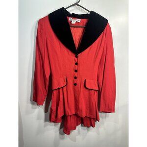 equator womens vintage red & black coat size medium